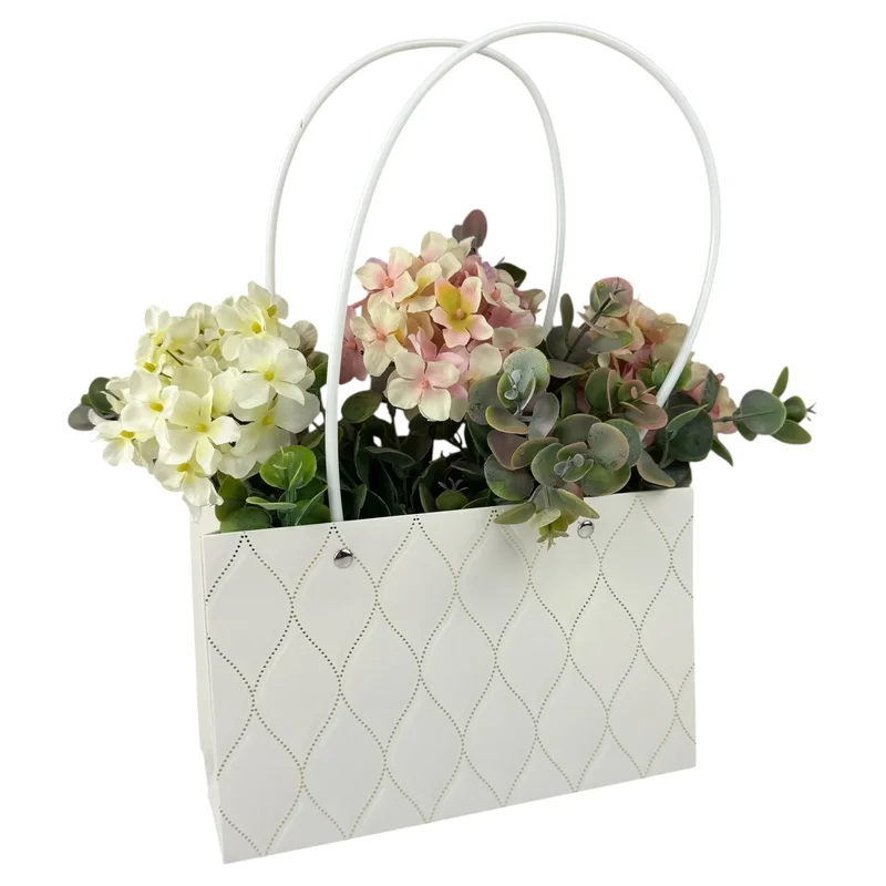 Set 10 pachete pentru flori alb "Flower #9" 22x13x10