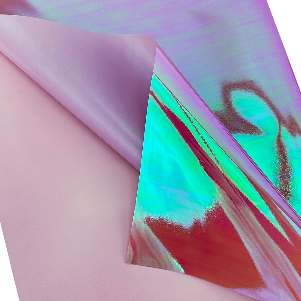 Двустранен лилав целофан с холограмен ефект photo 2