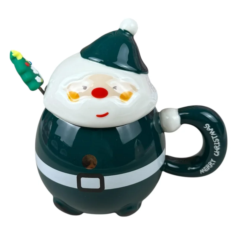 Cană de Anul Nou „Burțoasă” verde, 420ml