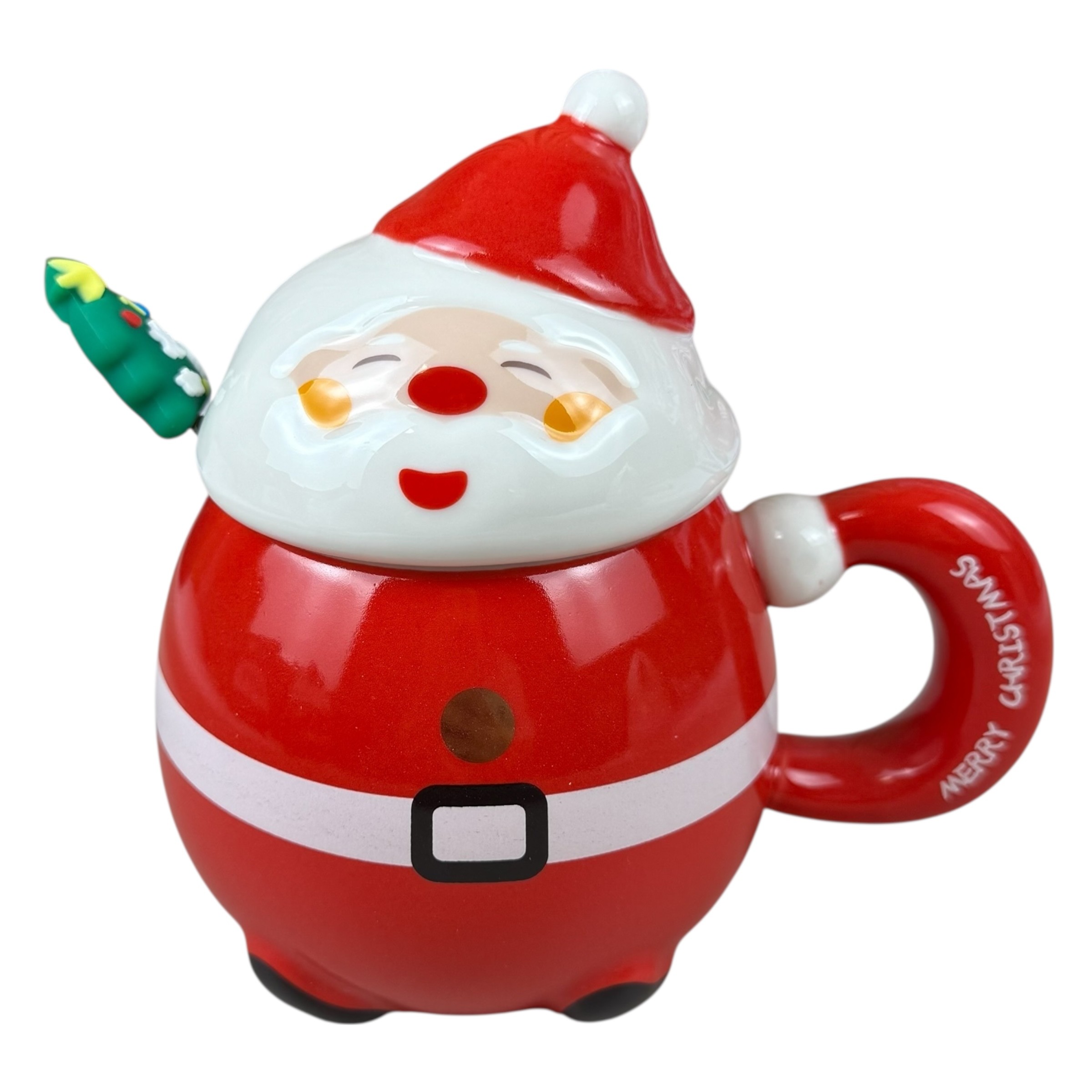 New Year's mug "Burțoasă" red, 420ml