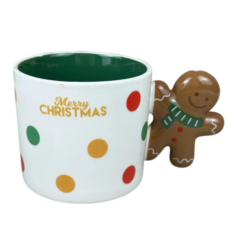 Cana de Craciun „Omuleț de Turtă Dulce” 340 ml alb