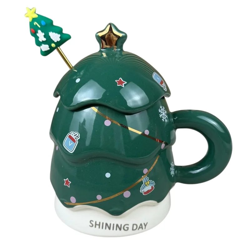 Cană de Crăciun „Brad Fermecat” verde, 480 ml