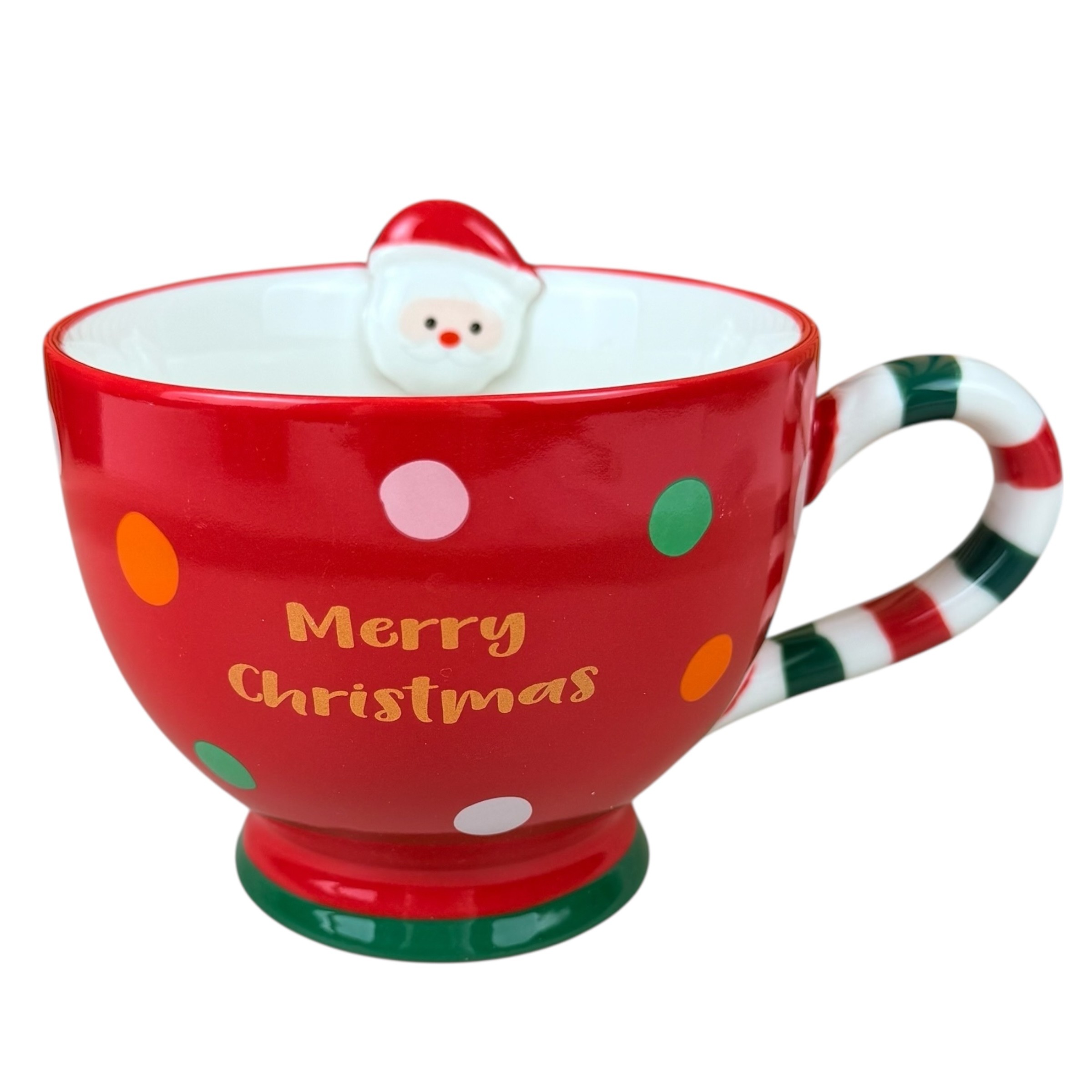 Christmas Mug "Sweet Xmas" red with Santa Claus, 500 ml