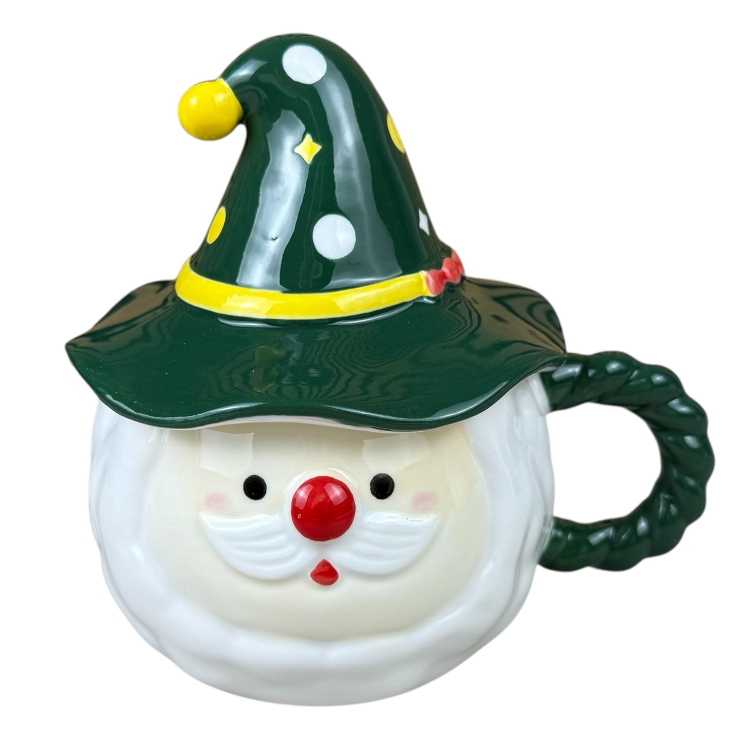 Коледна чаша Santa Hat зелена, 380 ml