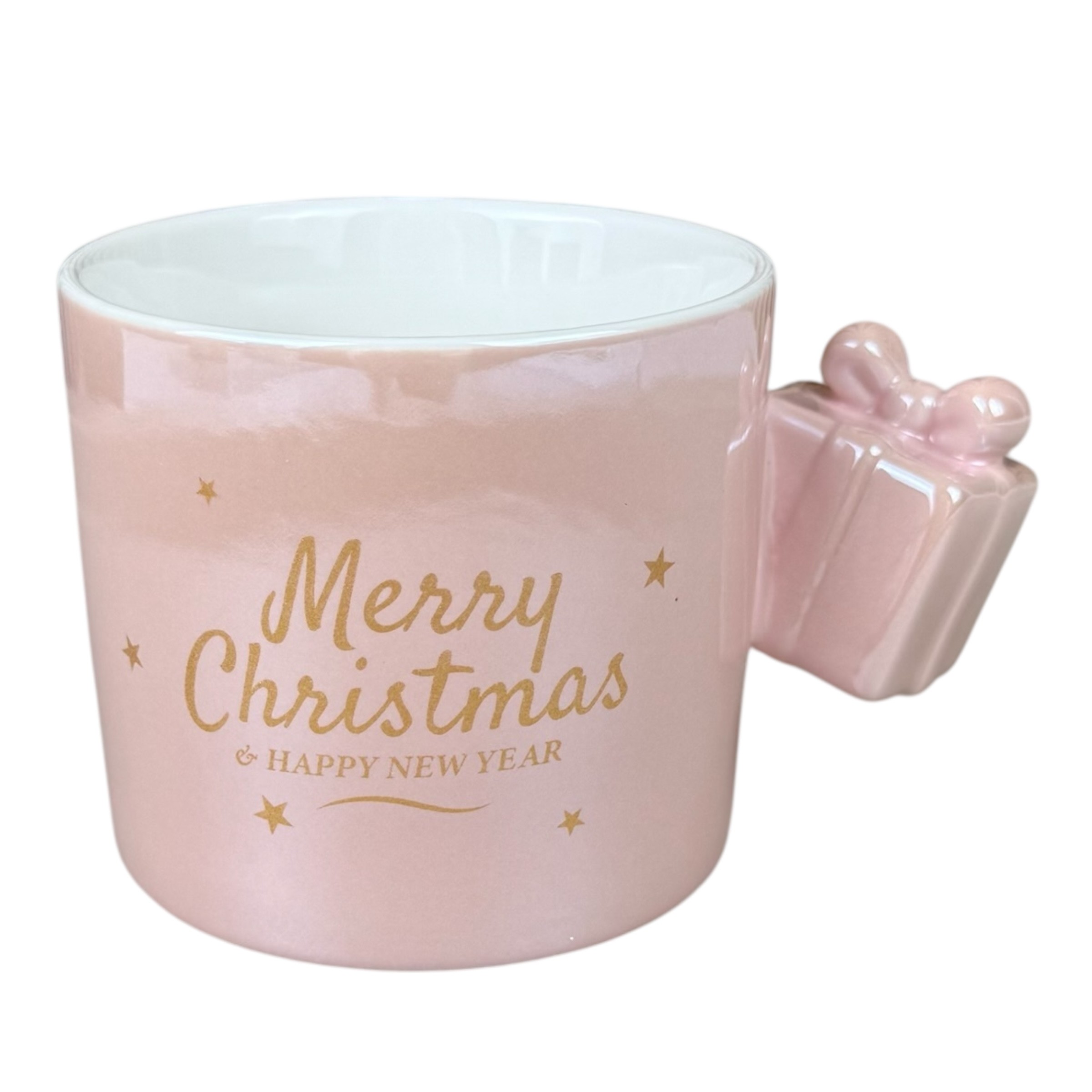 Christmas mug "Magic Gift" pink 350 ml