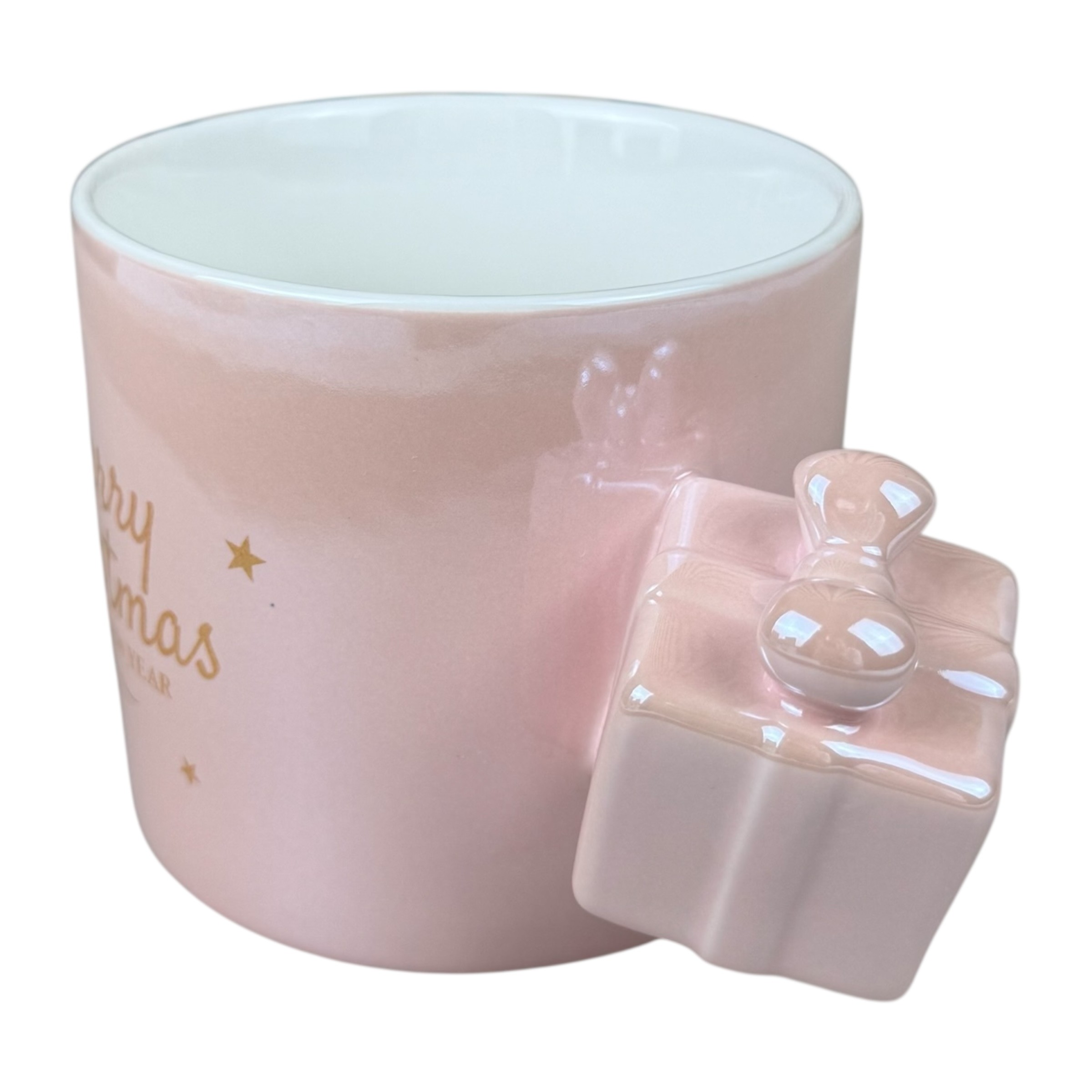 Christmas mug "Magic Gift" pink 350 ml photo 2
