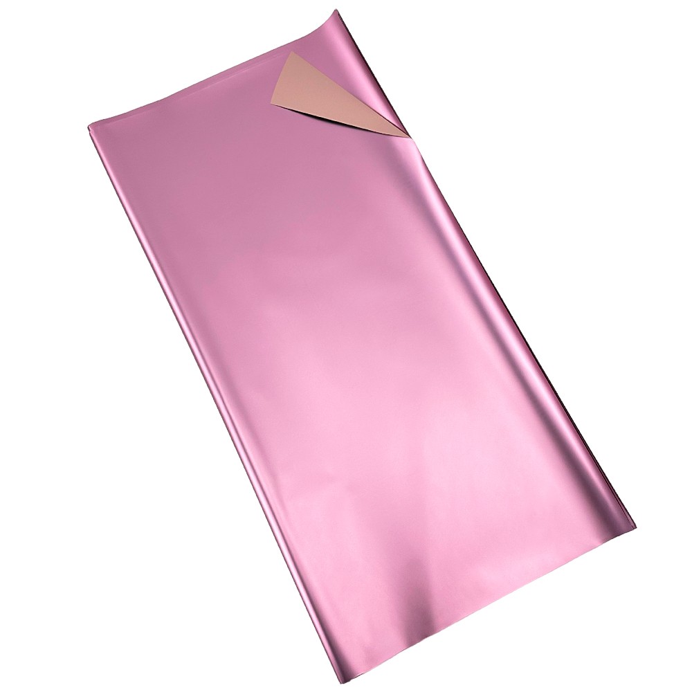 Double-sided pinkish beige cellophane with metallic effect photo 3