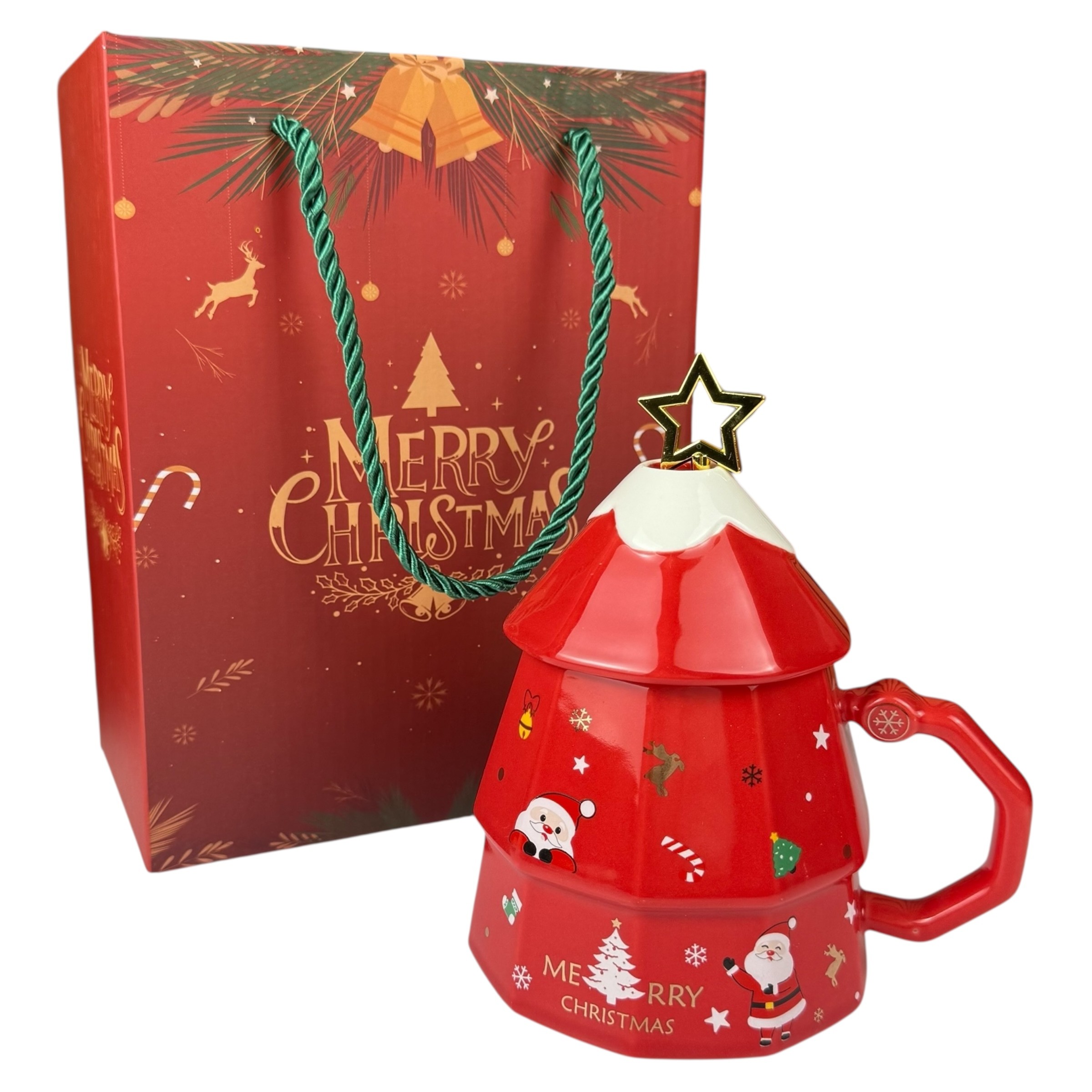Christmas mug "Magic Star" red, 380 ml, with gift box