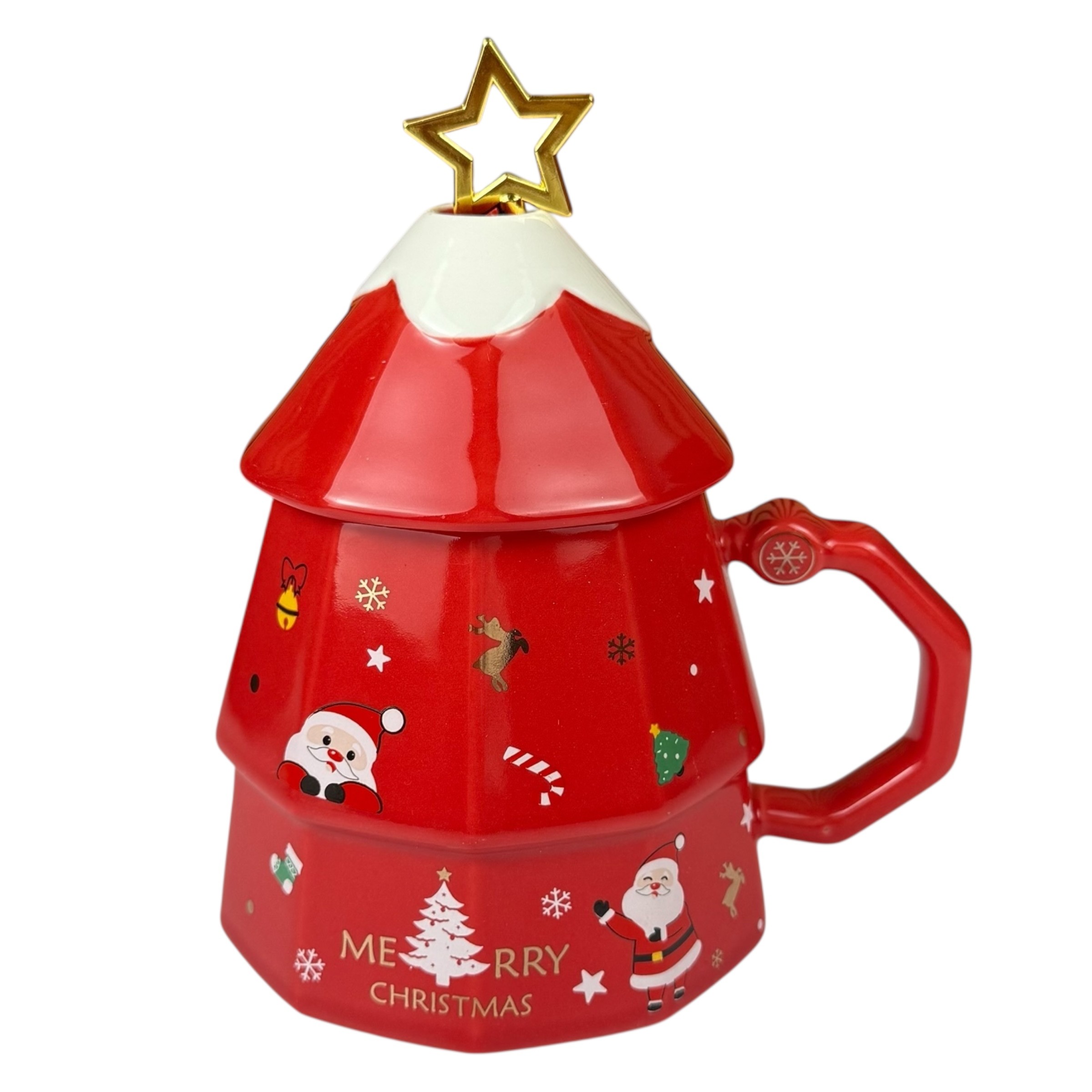 Christmas mug "Magic Star" red, 380 ml, with gift box photo 2