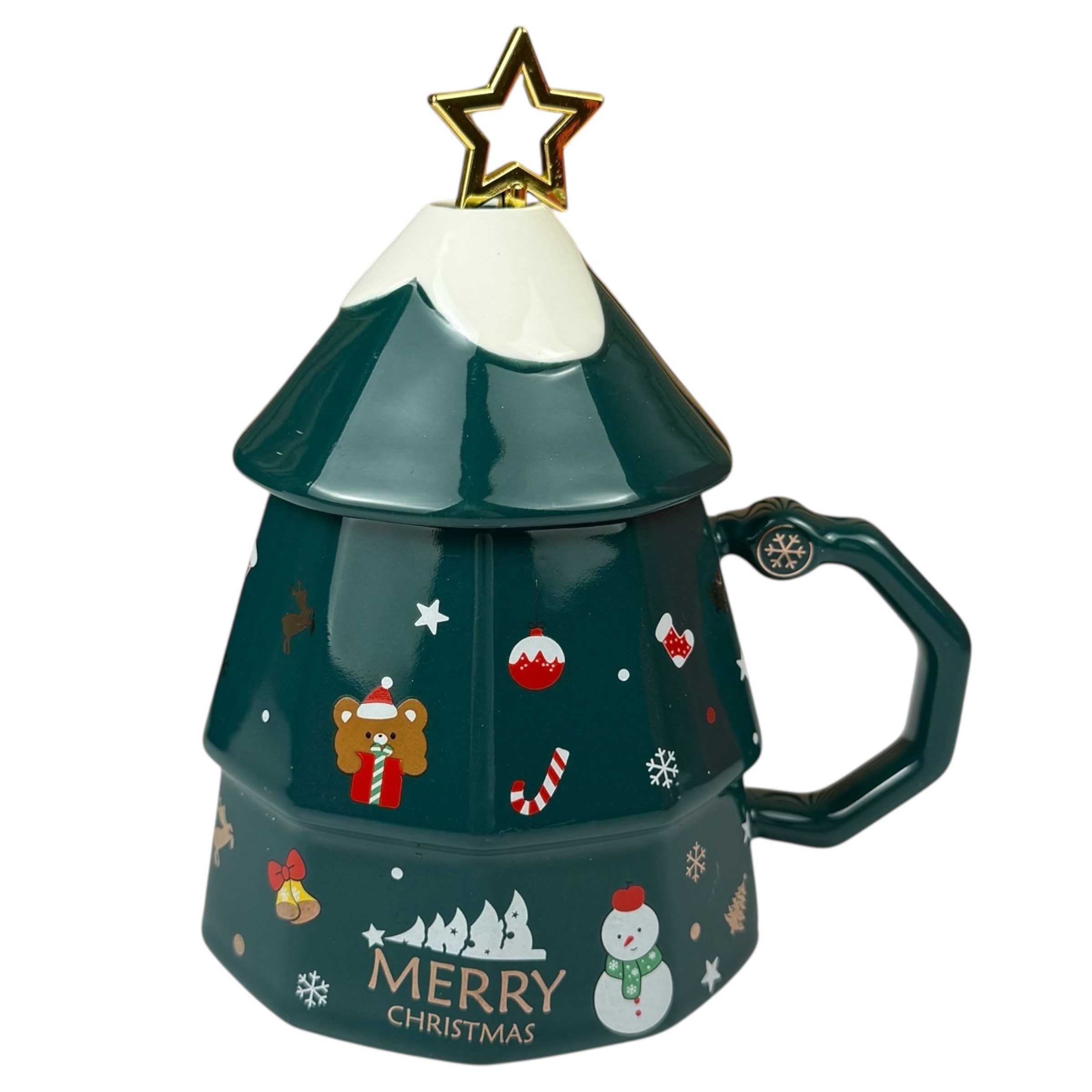 Christmas mug "Magic Star" green, 380 ml, with gift box photo 2
