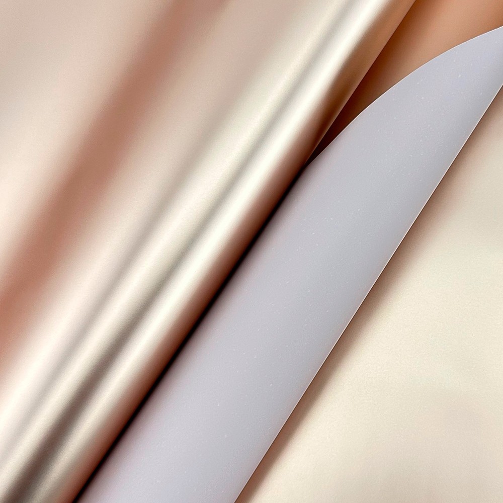 Celofan dublu bej-bronz cu efect metalic