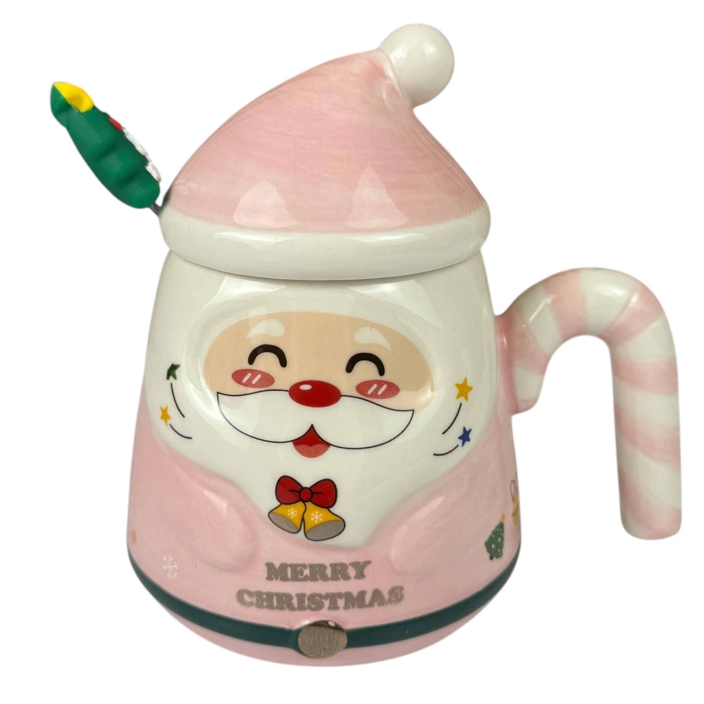 Christmas mug "Merry Santa Claus", 400 ml, pink