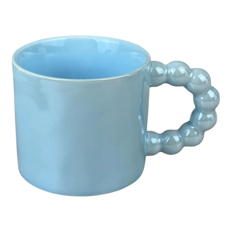Cană din ceramică „Pearl Handle” albastră, 330 ml
