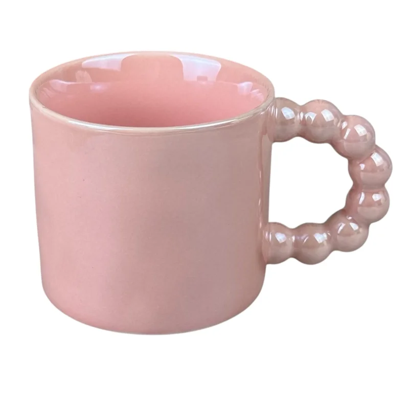 Cană din ceramică „Pearl Handle” roz, 330 ml