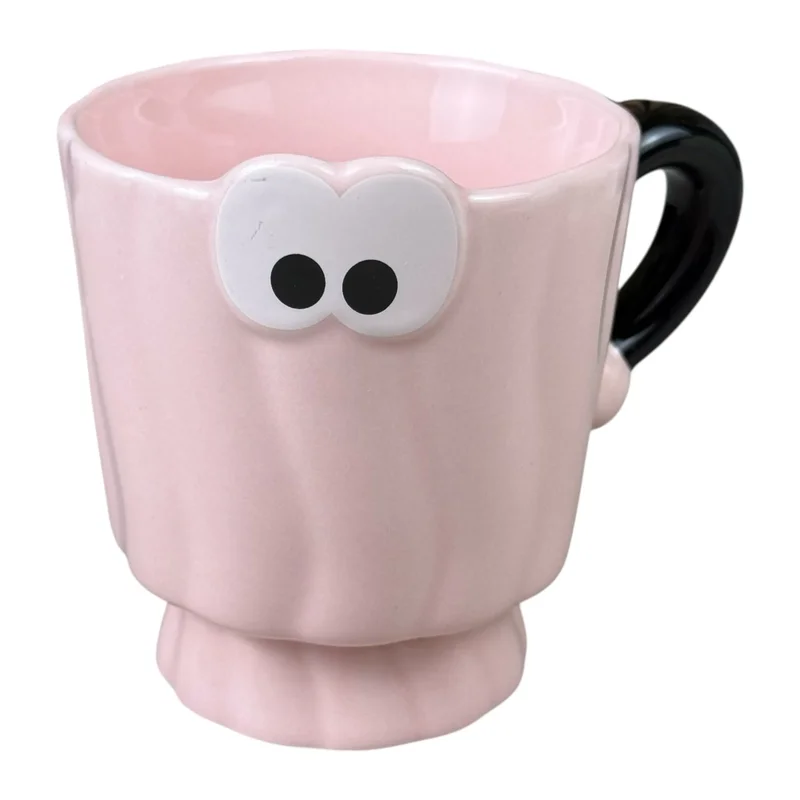 Cană din ceramică „Funny Eyes” roz, 360 ml