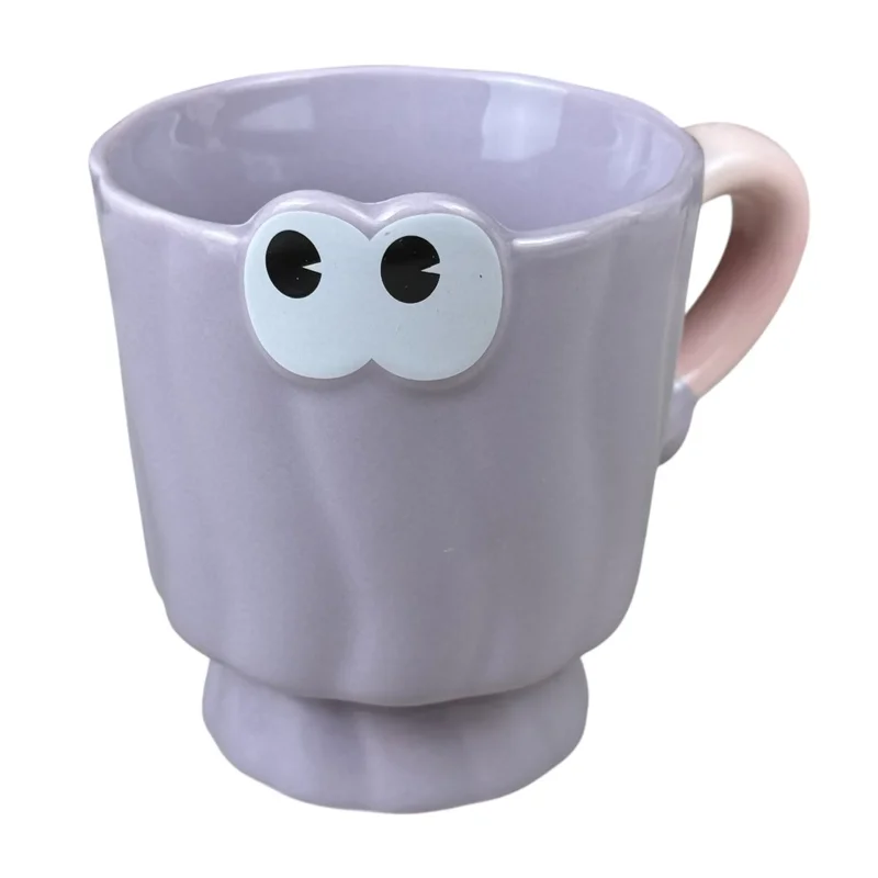 Cană din ceramică „Funny Eyes” mov, 360 ml