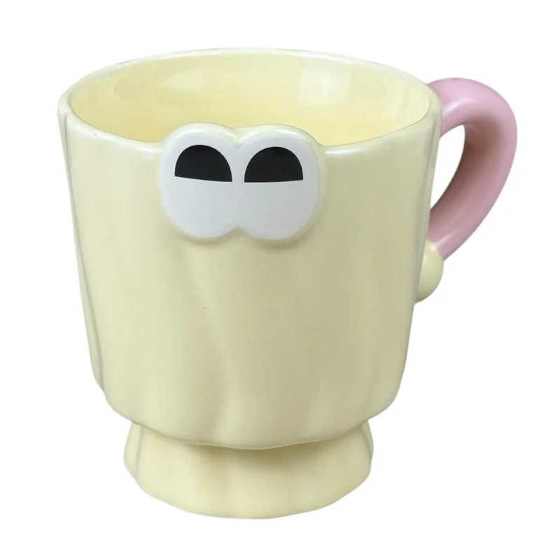 Cană din ceramică „Funny Eyes” galbenă, 360 ml