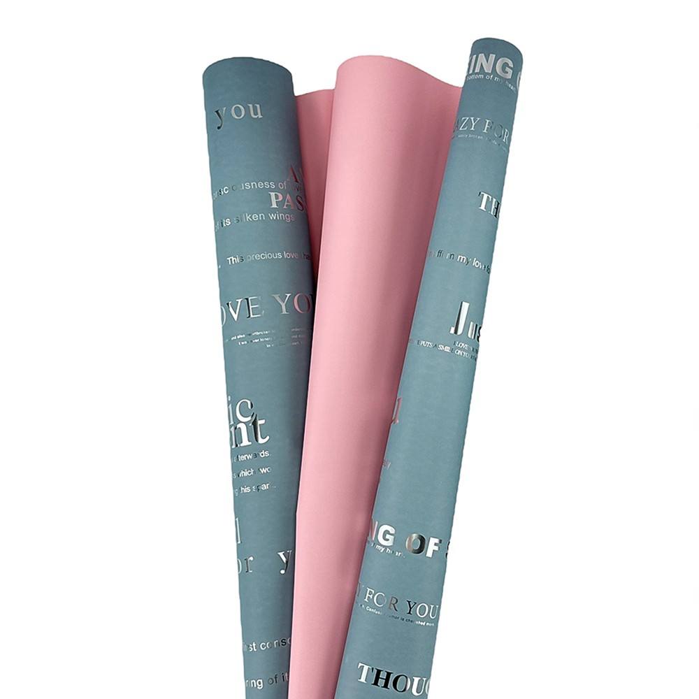 Двустранен розово-син целофан с надпис