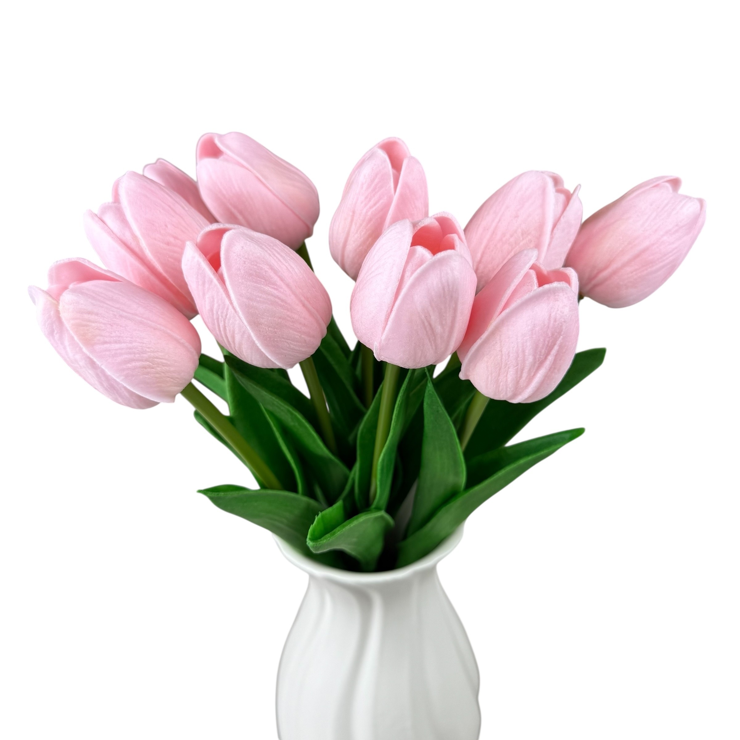 Bouquet of artificial tulips in silicone "Pink", 10 strands, 33 cm