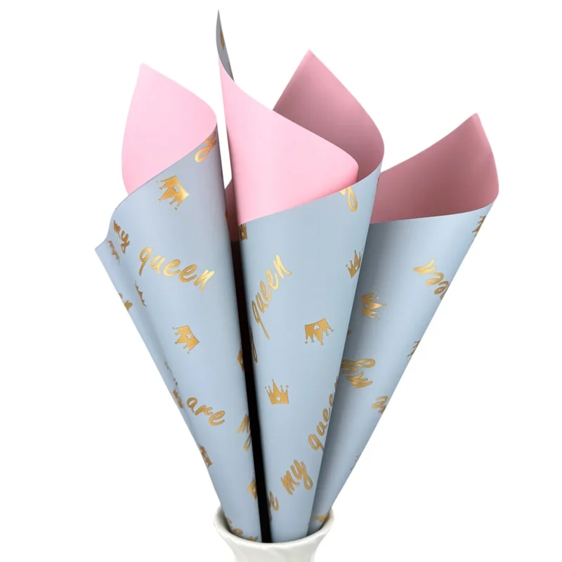 Celofan pe două fețe albastru-roz cu inscripție  "My queen"