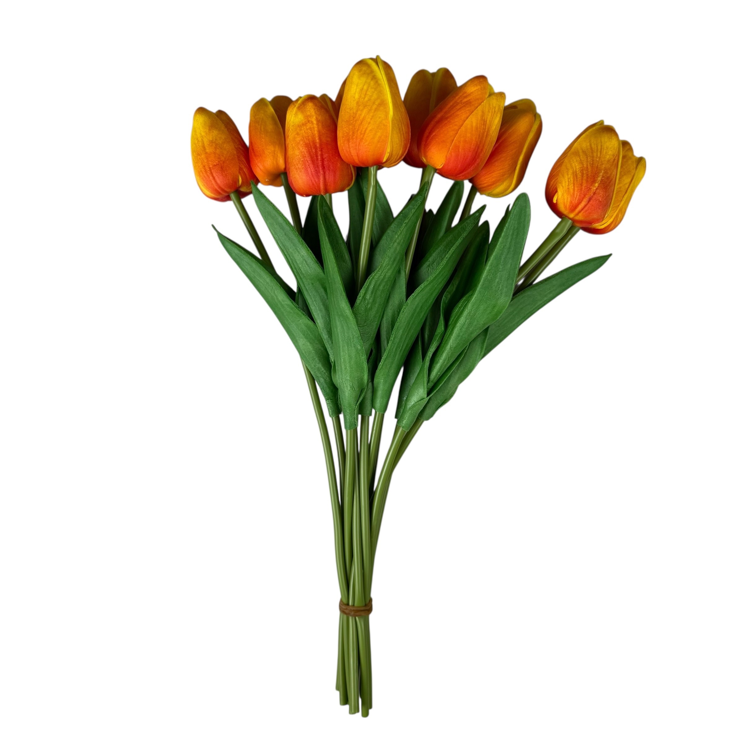 Bouquet of artificial tulips in silicone "Orange", 10 strands, 33 cm photo 2