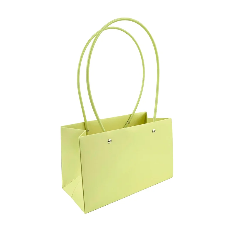 Set de 10 pungi de flori verde deschis cu manere din silicon