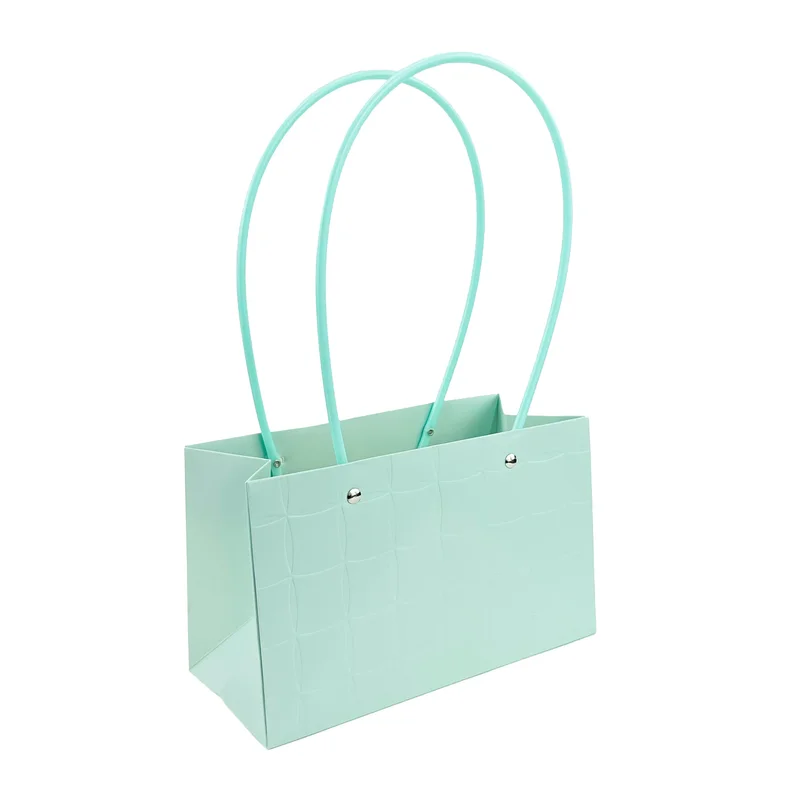 Set de 10 pungi de flori azurii cu manere din silicon "Square"