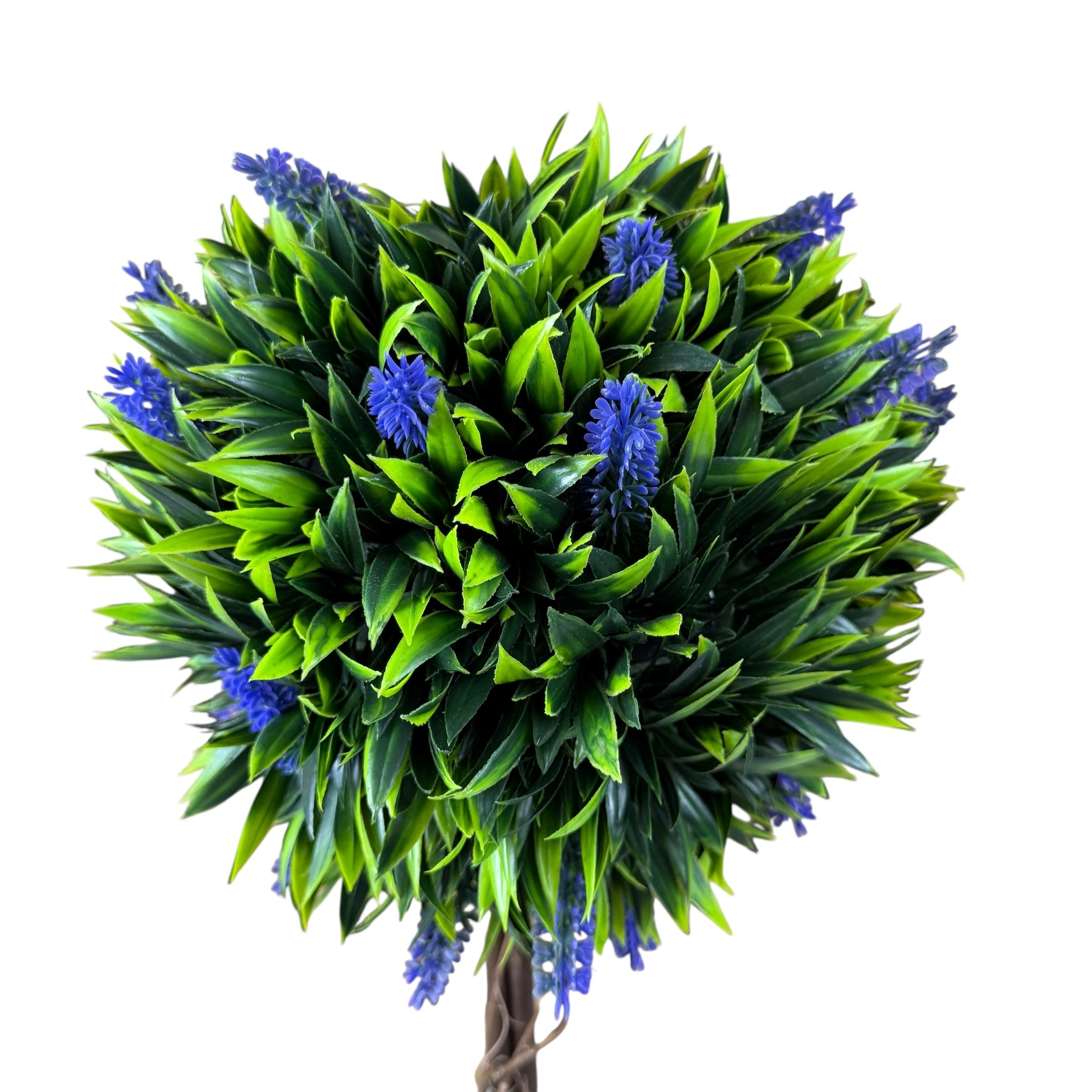 Artificial decorative tree with blue flowers, 60 cm, white pot photo 2