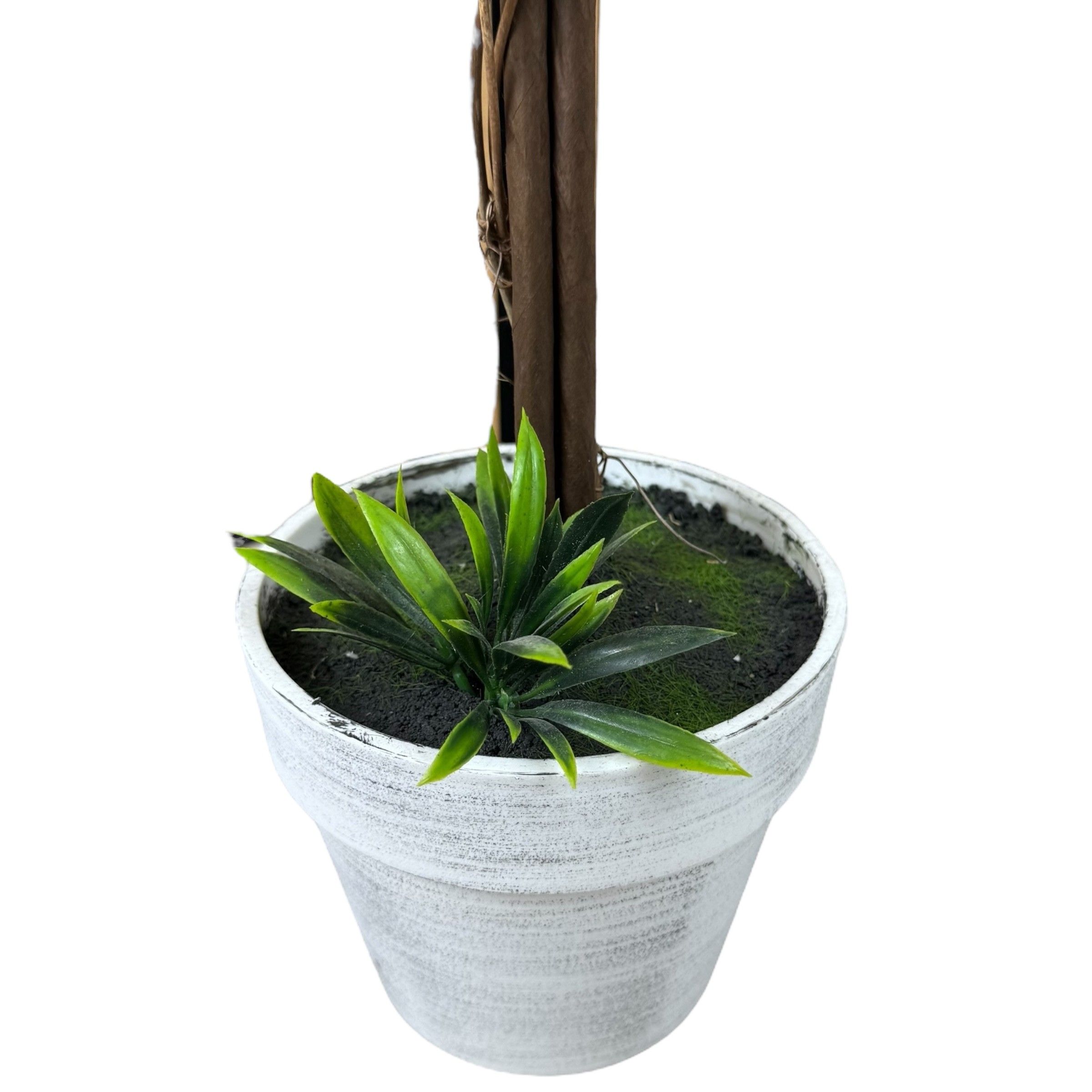 Artificial decorative tree with blue flowers, 60 cm, white pot photo 4