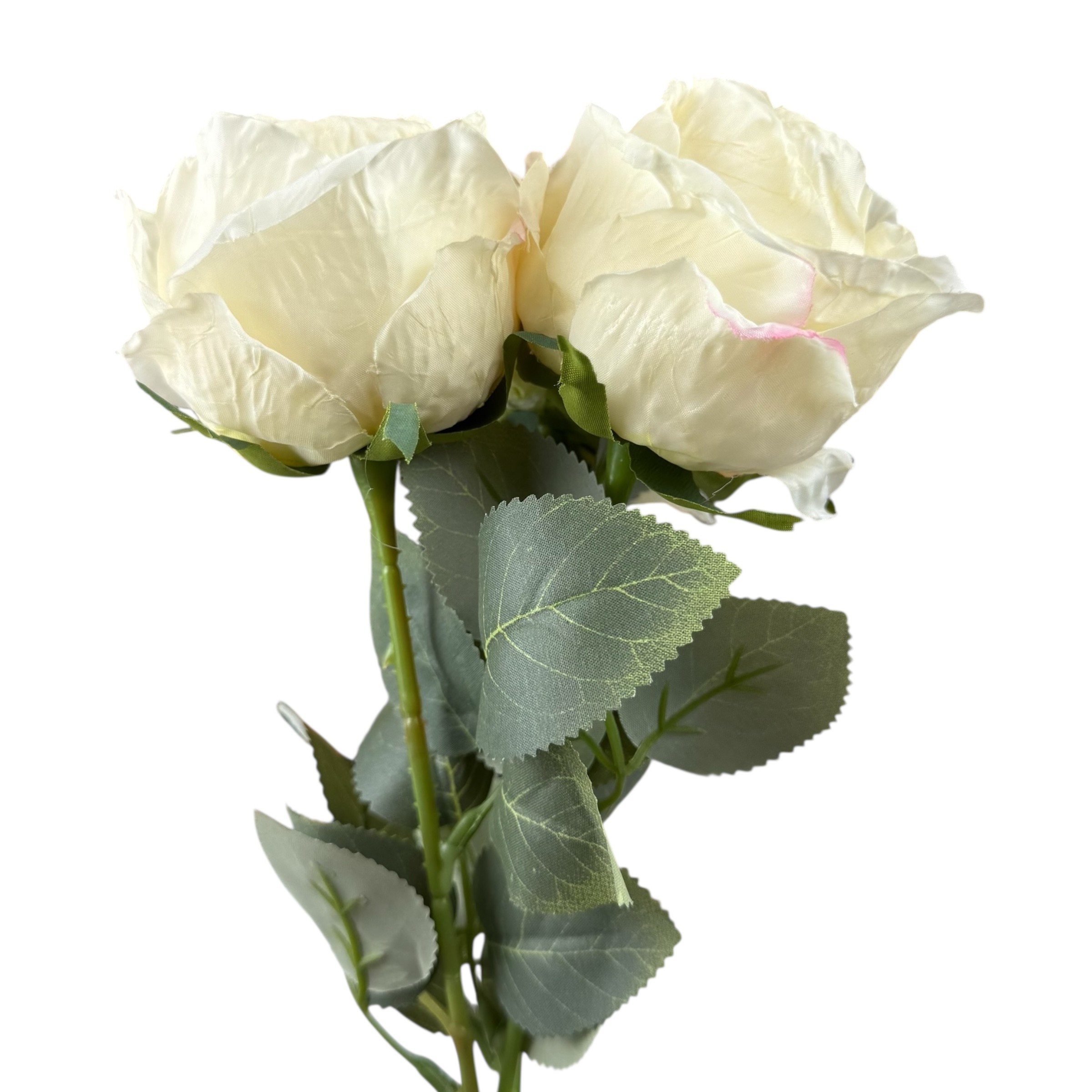 Artificial Cream Roses, set of 3 pieces