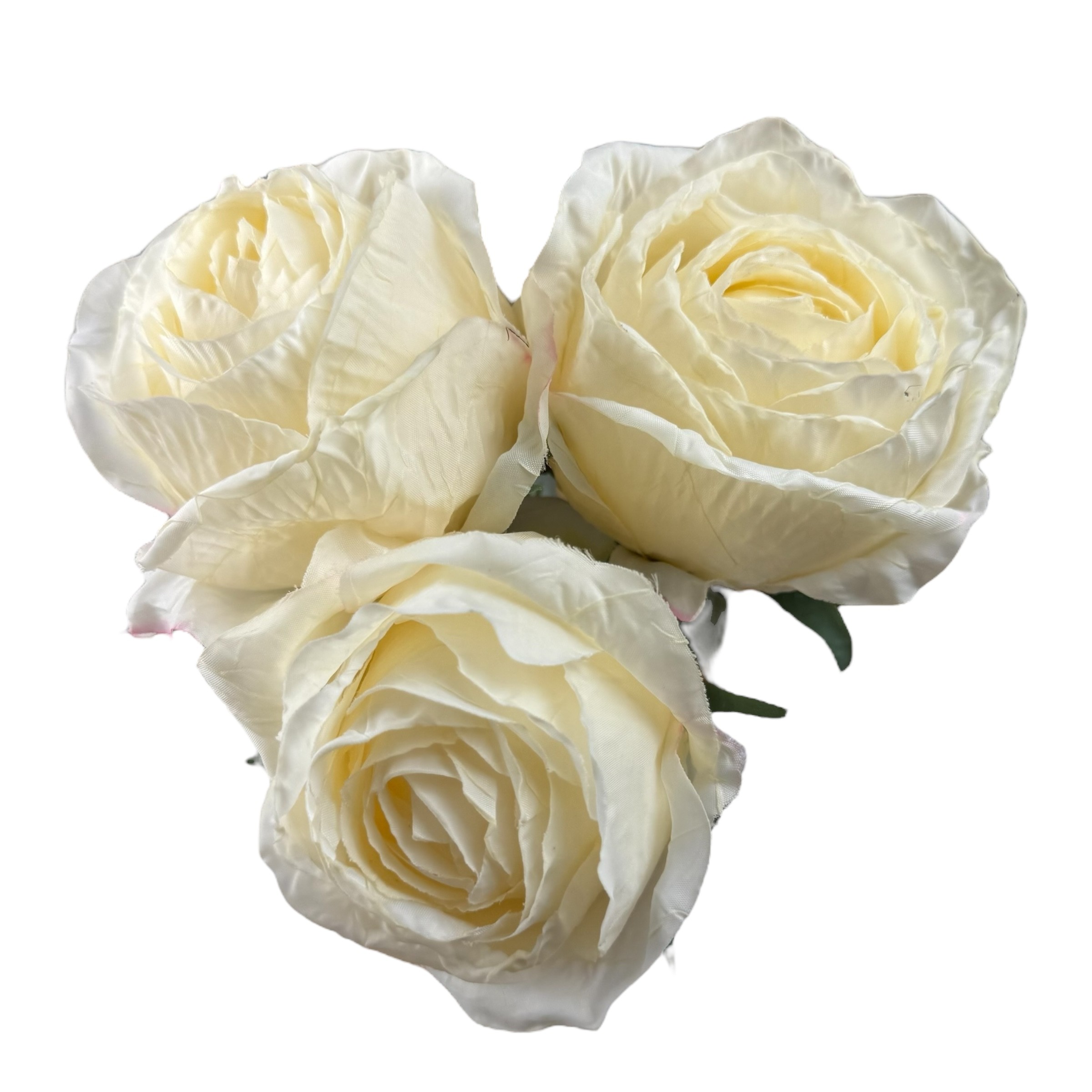 Artificial Cream Roses, set of 3 pieces photo 3