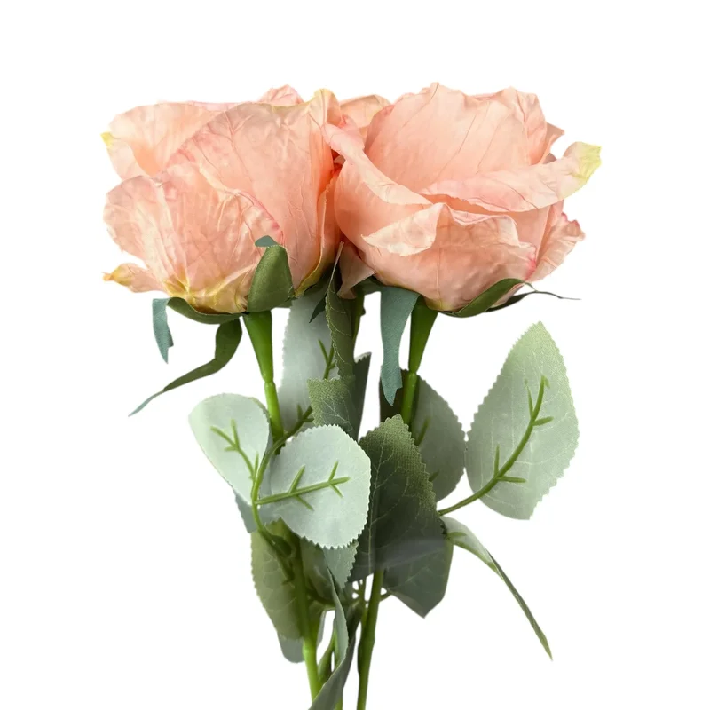 Trandafiri artificiali peach, set 3 bucăți