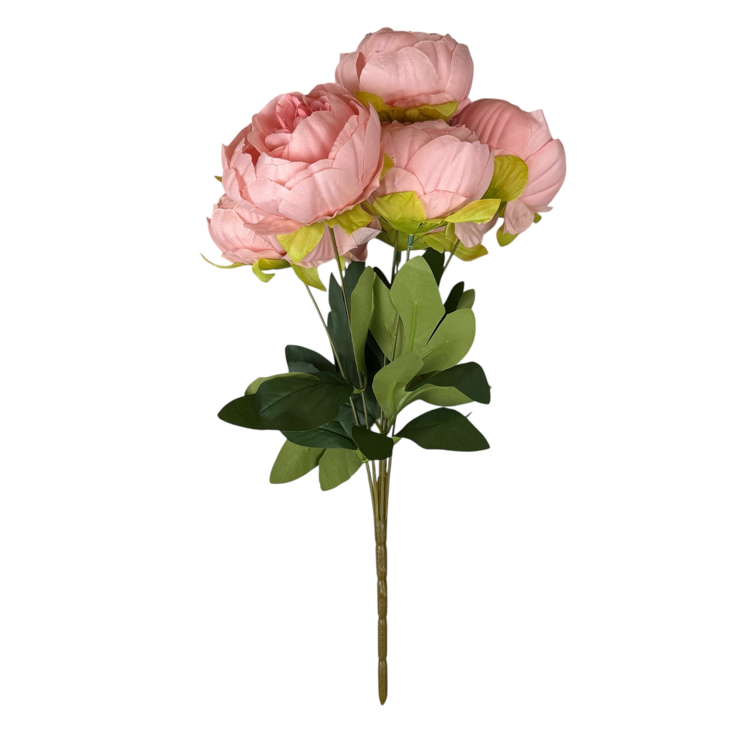 Buchet artificial cu 7 bujori roz photo 2