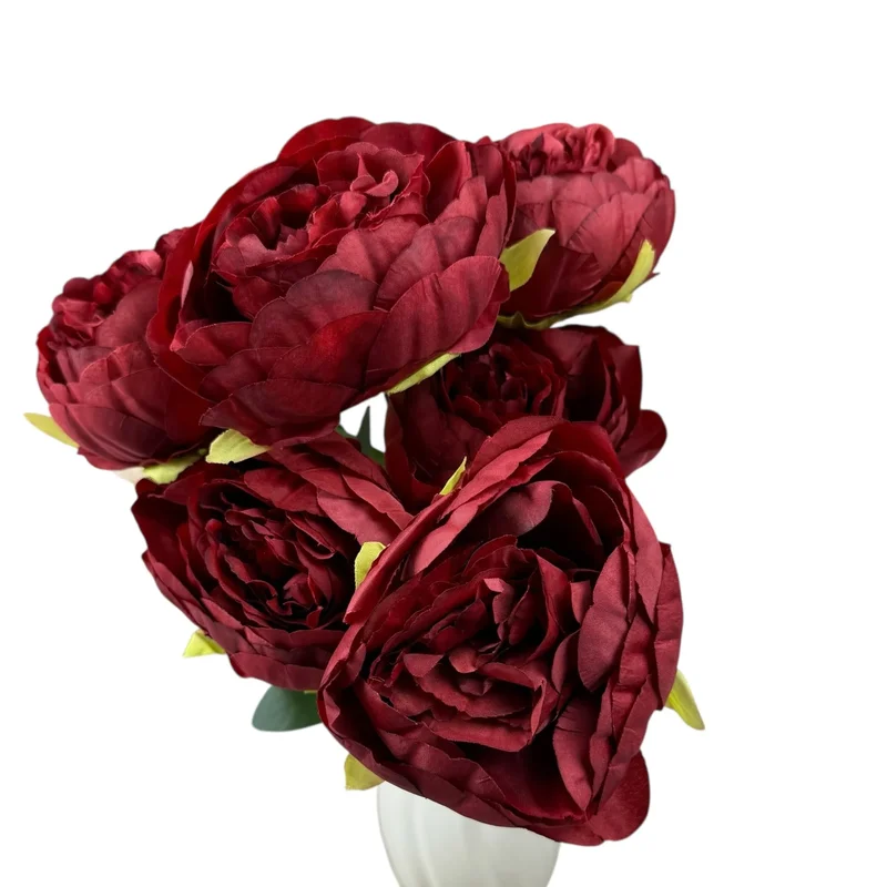 Buchet artificial cu 7 bujori roșii