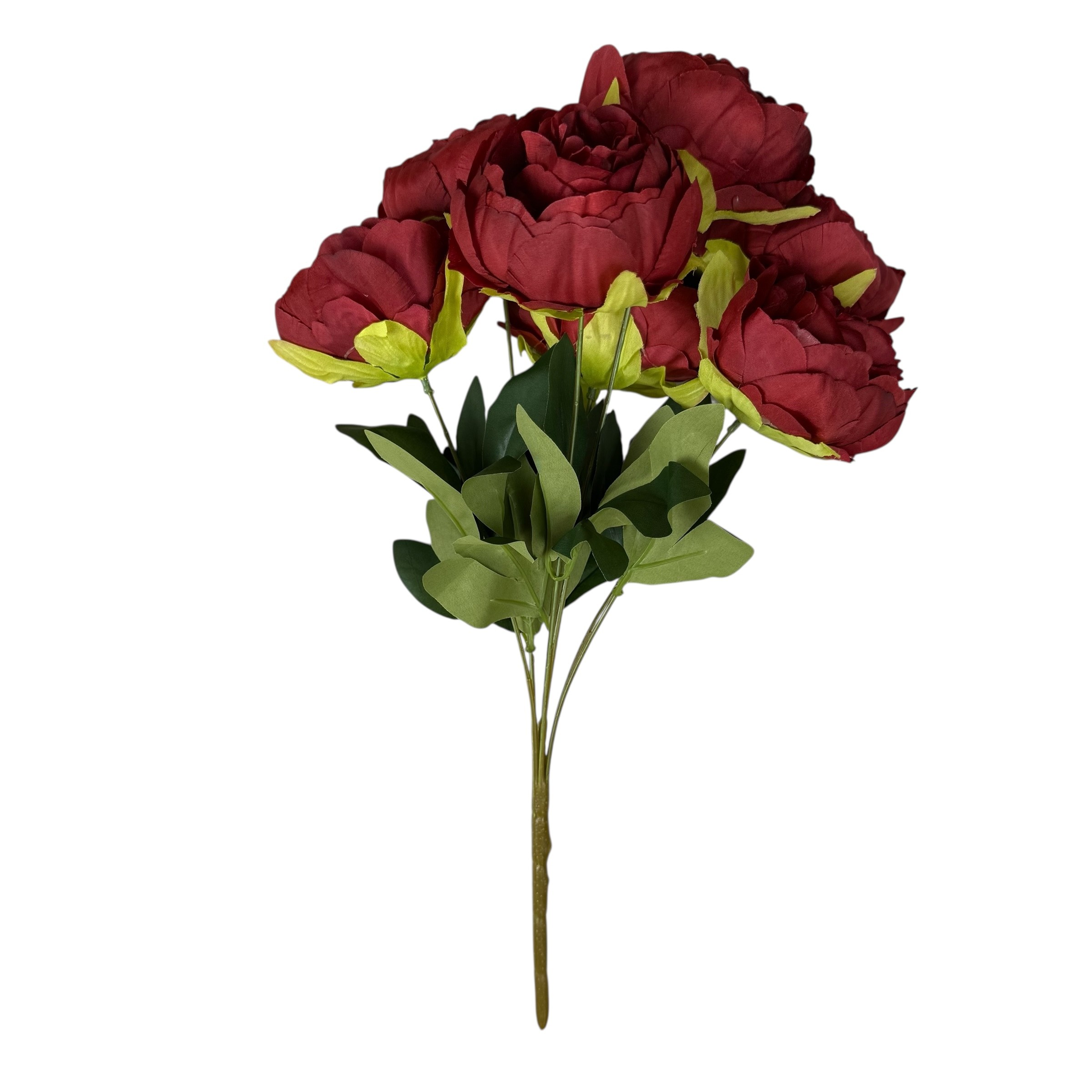 Buchet artificial cu 7 bujori roșii photo 2