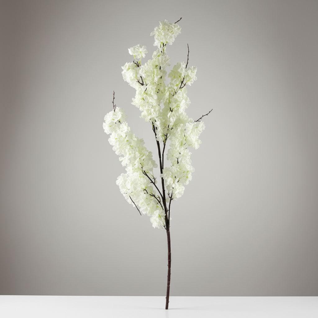 Artificial sakura branch, 160 cm, white photo 3