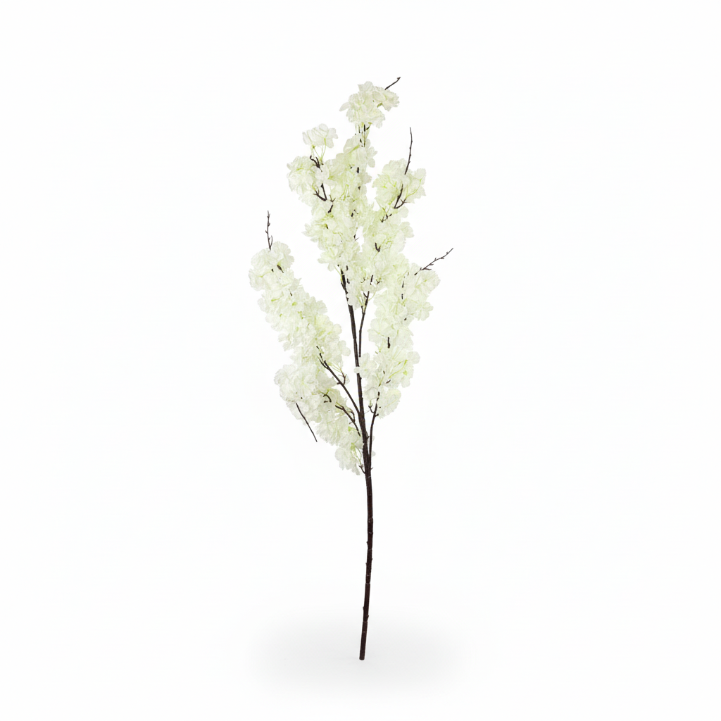 Artificial sakura branch, 160 cm, white photo 4