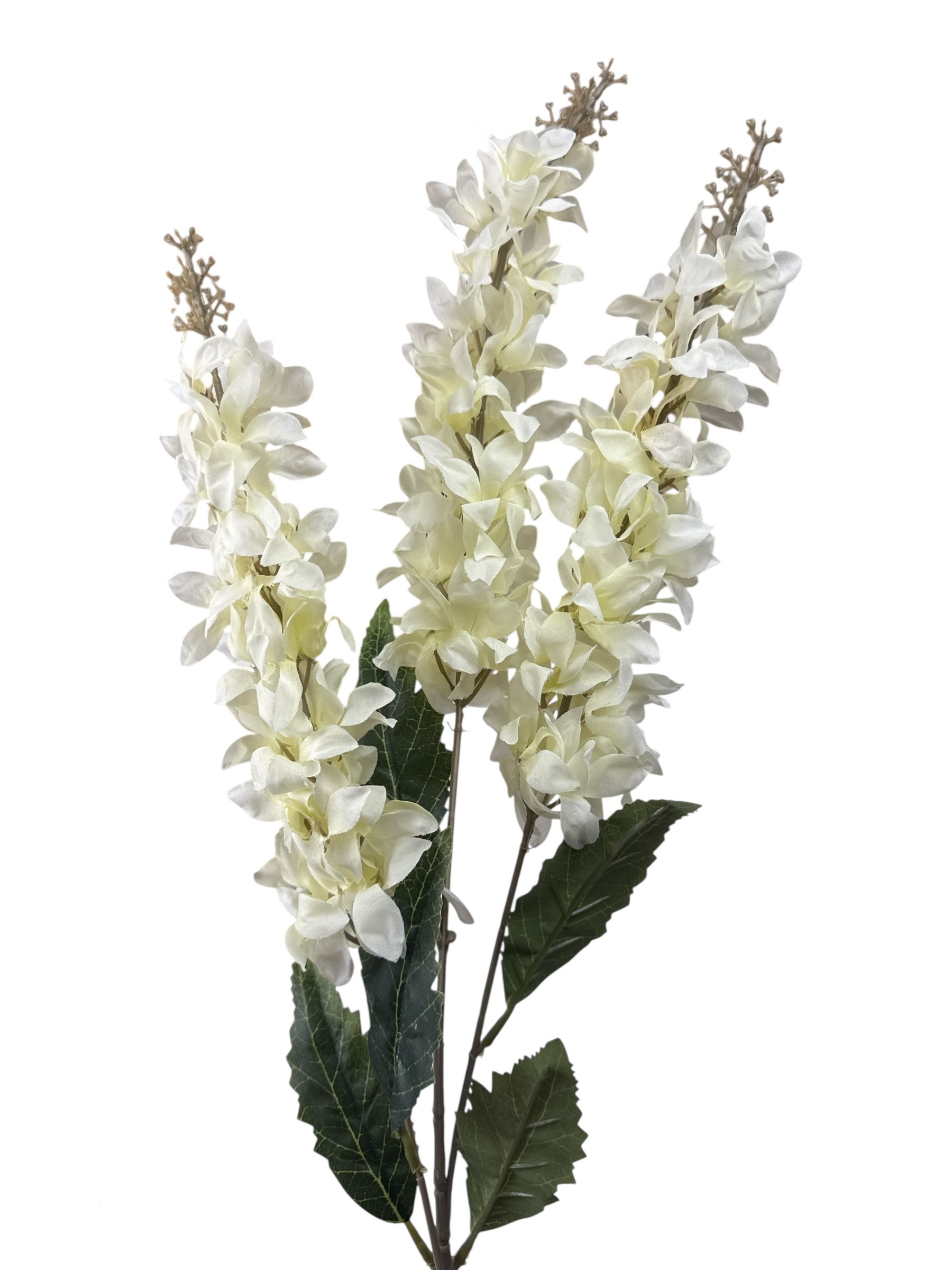 White artificial wisteria, 88 cm, 3 branches photo 2