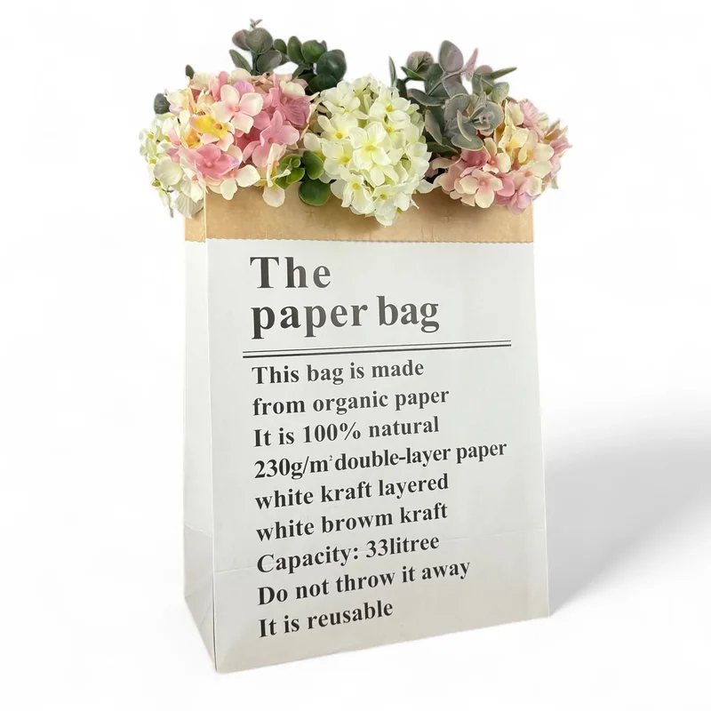 Set 10 pungi albe pentru flori cu inscriptii