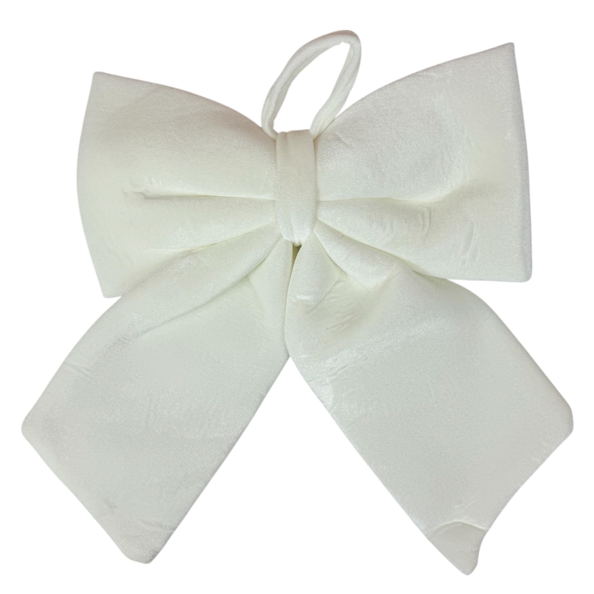 Bársony karácsonyi masni, 30×40 cm, fehér