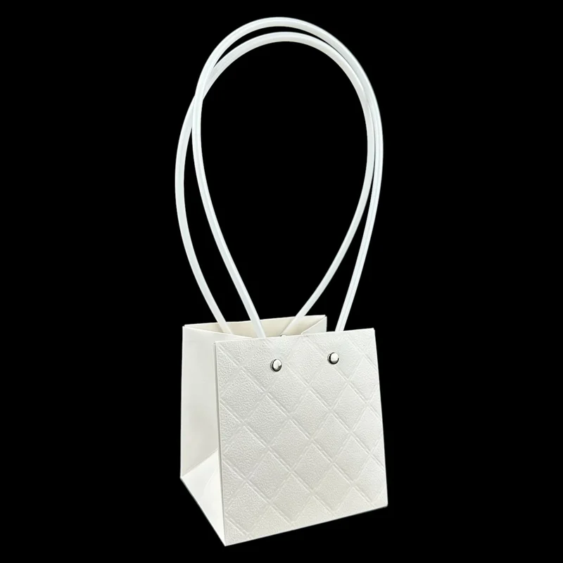 Set 10 pungi albe, model diamant