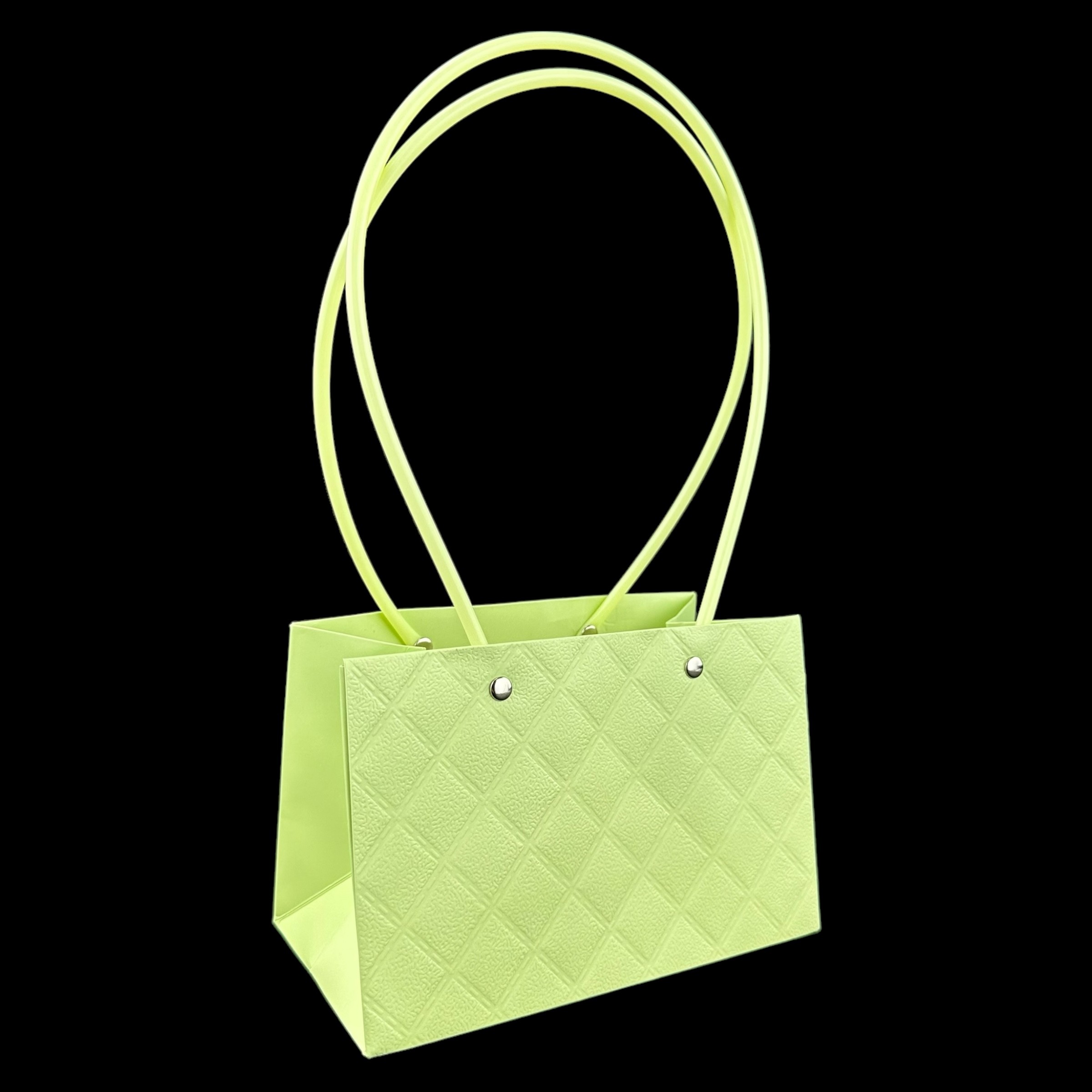 Zestaw 10 dużych jasnozielonych toreb w romby