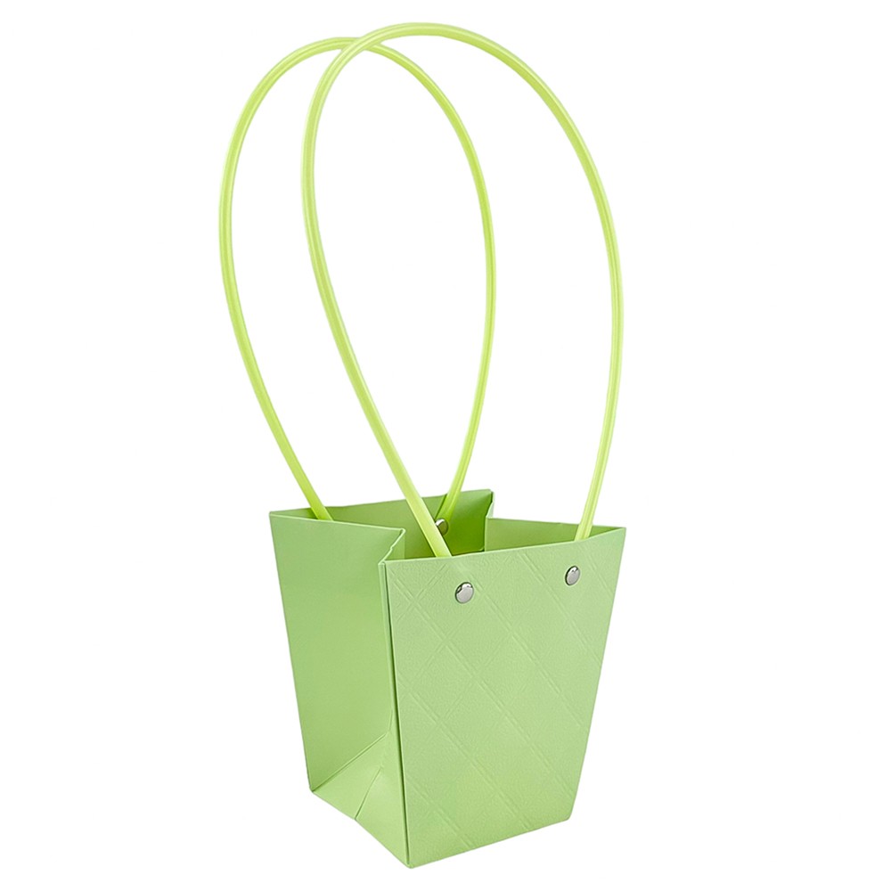 Комплект от 10 светлозелени трапецовидни торбички с ромбовидна шарка