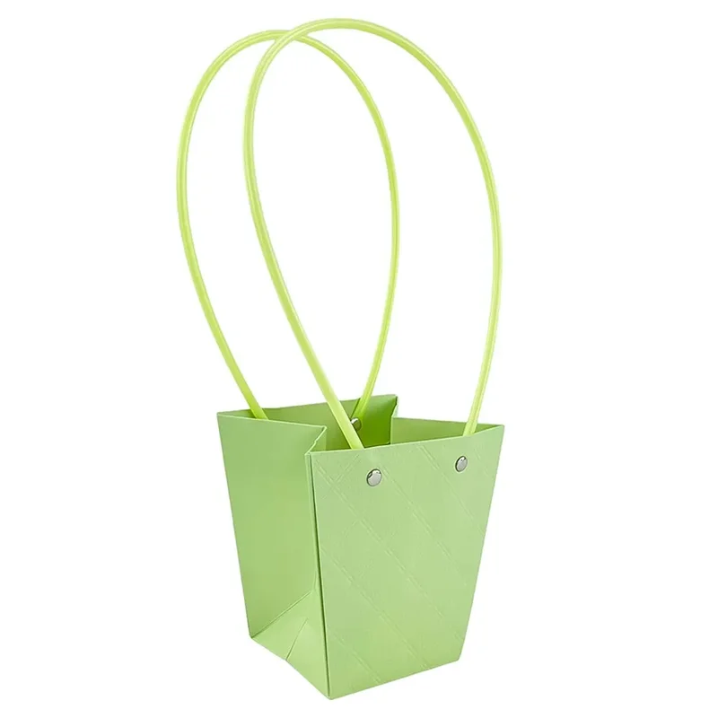 Set de 10 pungi trapezoidale de culoare verde deschis, model diamant