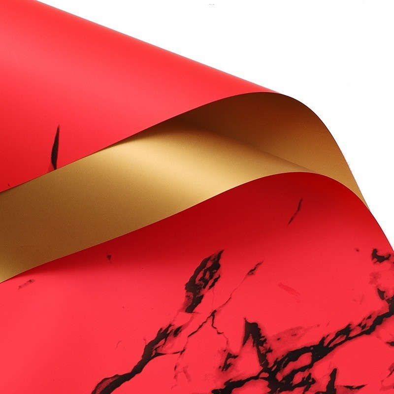 Marmur i złoty czerwony celofan #012