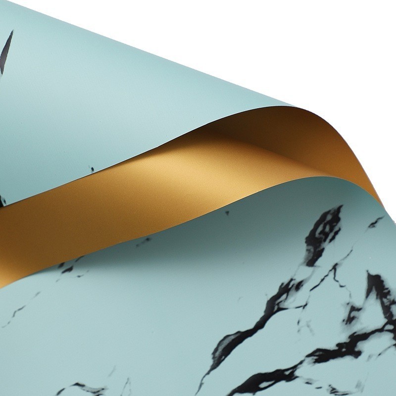 Green "Marble and Gold" cellophane #085