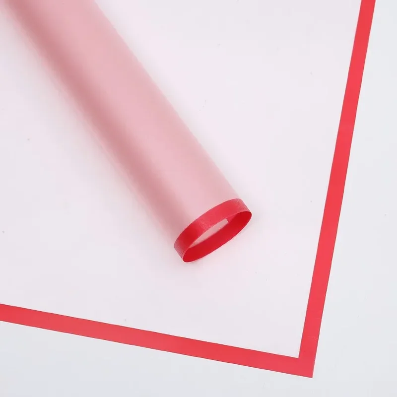 Celofan cu margine „Linii” roșu #012