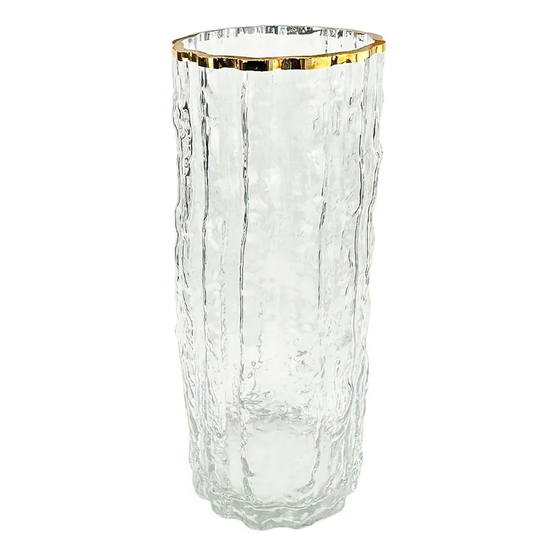 Golden side M" transparent sticker vase