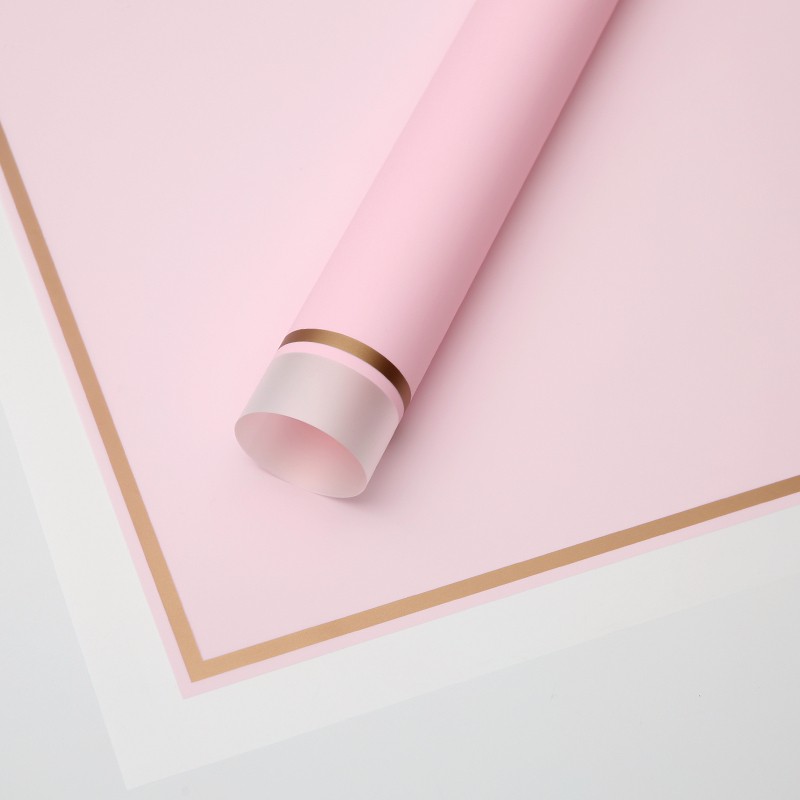 Pink cellophane with matt edges and gold edges #165
