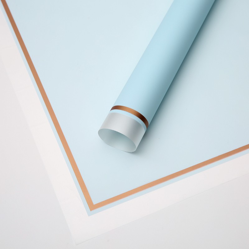 Blue cellophane, with matt edges and gold edges #131